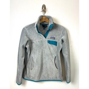 Patagonia Re-Tool Gray Fleece Snap-T Pullover‎ Sweater Size Small Pockets Warm